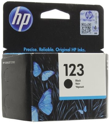 Картридж струйный HP (F6V17AE) Deskjet 2130, №123, чёрный, оригинальный, ресурс 120 стр.