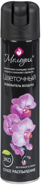 Освежитель воздуха аэрозольный 300 мл, МЕЛОДИЯ "Цветочный", сухое распыление