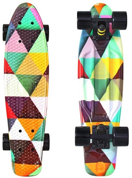 401G-T Скейтборд Y-SCOO Fishskateboard Print 22" винил 56,6х15 с сумкой Triddent