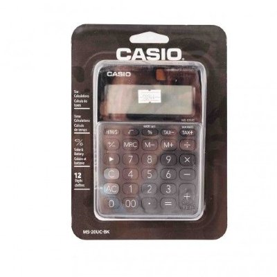 Casio Калькулятор 12 разр. CASIO MS-20UC-BK настольный, чёрный MS-20UC-BK-S-EC
