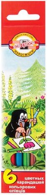 Карандаши цветные KOH-I-NOOR "Крот", 6 цветов, грифель 3,2 мм, заточенные, европодвес