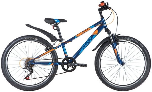 Велосипед NOVATRACK 24" EXTREME синий,  стальная рама 11", 6 скор., Shimano TZ500/Microshift TS38, V