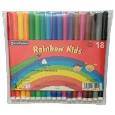 Centropen Фломастеры 10цв "Centropen rainbow kids", треуг.захват, пластик.уп-ка 7550/10