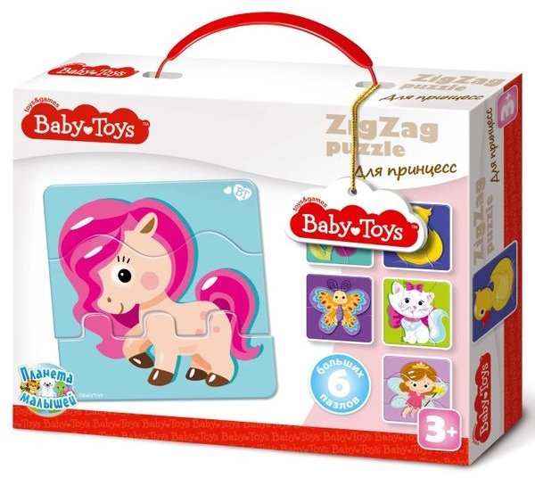 2503 Пазлы макси ЗИГЗАГ "Для принцесс" BABY TOYS (18 эл)