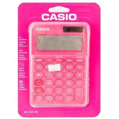 Casio Калькулятор 12 разр. CASIO MS-20UC-RD настольный, красный MS-20UC-RD-S-EC