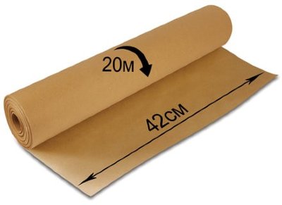 Крафт-бумага в рулоне, 420 мм х 20 м, плотность 78 г/м2, BRAUBERG, 440144