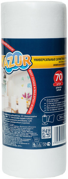 YORK Салфетка универсальная AZUR 70 шт. в рулоне (24х25)