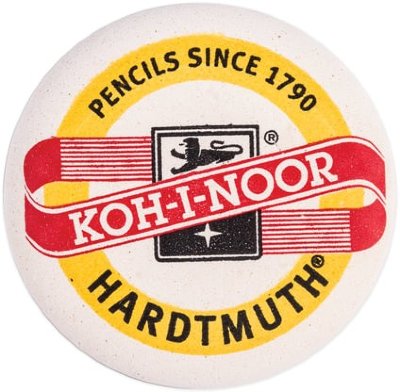 Резинка стирательная KOH-I-NOOR, круглая, диаметр 41 мм, белая, картонный дисплей