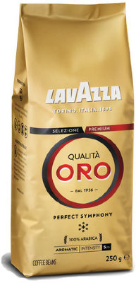 Кофе в зернах LAVAZZA "Qualita Oro", арабика 100%, 250 г, вакуумная упаковка, 2051