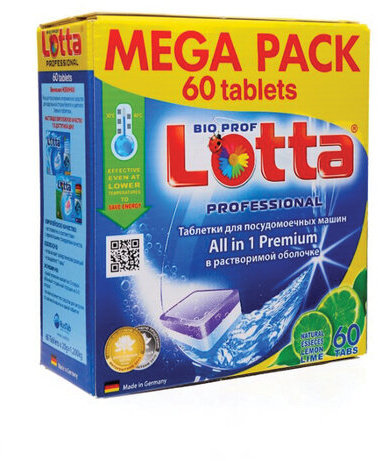 Таблетки для посудомоечных машин 60 шт. LOTTA ALL-in-1, MEGA PACK, 411