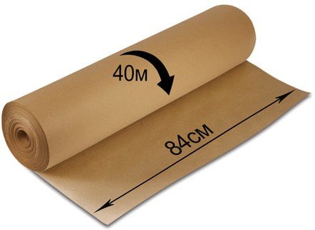 Крафт-бумага в рулоне, 840 мм х 40 м, плотность 78 г/м2, BRAUBERG, 440146