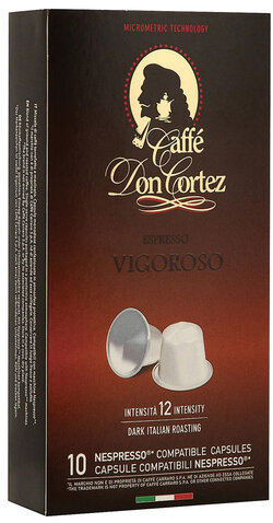 Капсулы для кофемашин NESPRESSO VIGOROSO, натуральный кофе, Италия, 10 шт. х 5,2 г, DON CORTEZ