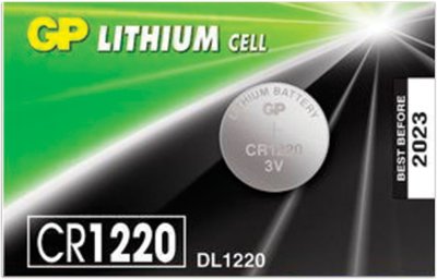 Батарейка GP Lithium, CR1220, литиевая, 1 шт., в блистере (отрывной блок)