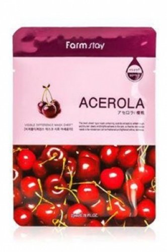 FarmStay Visible Difference Mask Sheet Acerola - Тканевая маска для лица с экстрактом ацеролы, 23мл.