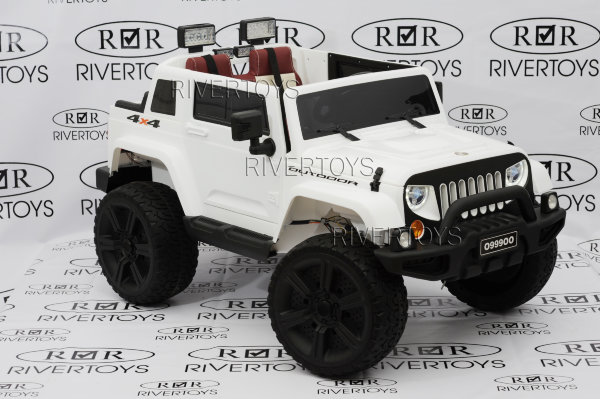 Электромобиль RiverToys Jeep O999OO-4*4-WHITE