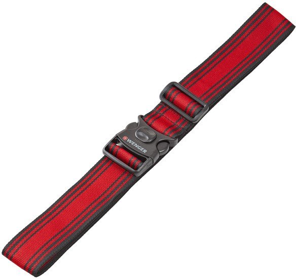 Ремень багажный WENGER, черный/красный, полиэстер, 101,5 x 1,4 x 5 см