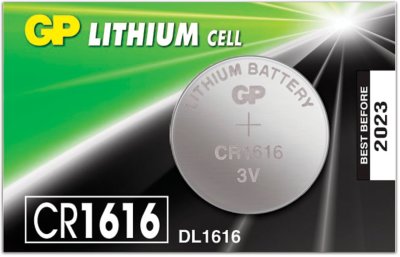 Батарейка GP Lithium, CR1616, литиевая, 1 шт., в блистере (отрывной блок)