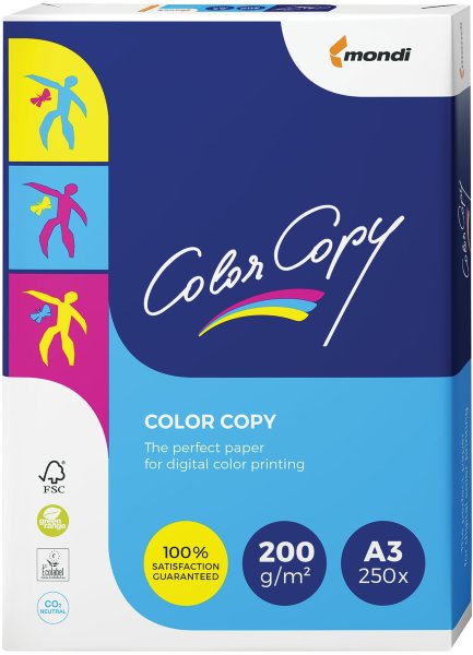 Бумага COLOR COPY, БОЛЬШОЙ ФОРМАТ (297х420 мм), А3, 200 г/м2, 250 л., для полноцветной лазерной печати, А++, 161% (CIE)