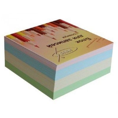 Крис Блок бумаги для записи (90*90*45мм) цветной 5 цв. пл. 80г/м2 (офс) клетка КУЭ-4