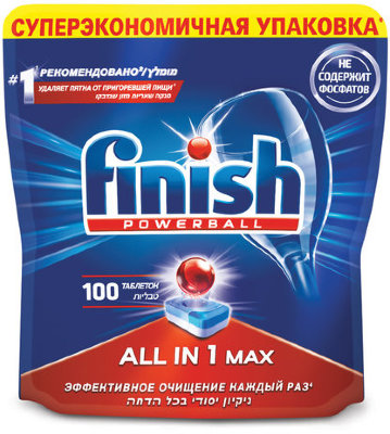 Таблетки для посудомоечных машин 100 шт., FINISH "All in 1", 3065326