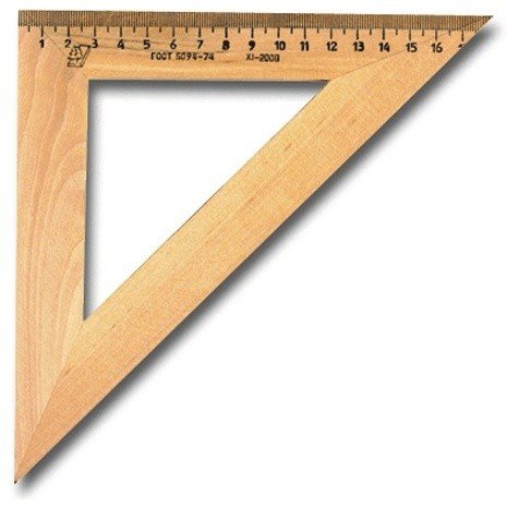 Треугольник деревянный, угол 45, 18 см, УЧД