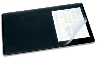 Коврик-подкладка настольный для письма (530х400 мм), c прозрачным листом, черный, DURABLE