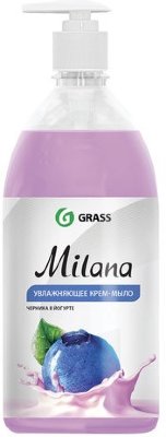 Мыло-крем жидкое 1 л GRASS MILANA "Черника в йогурте", дозатор