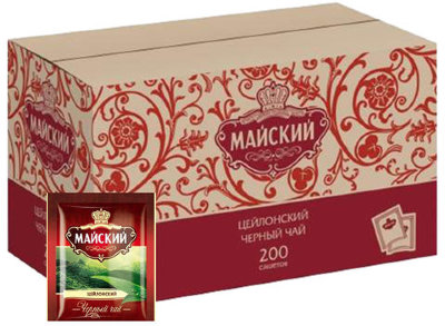 Чай МАЙСКИЙ черный, 200 пакетиков в конвертах по 2 г, 101009