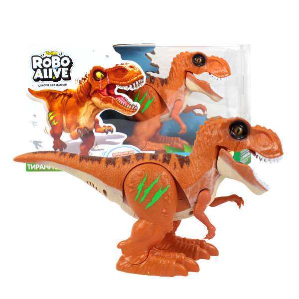 Игрушка Робо- Тираннозавр RoboAlive (оранж) 2* ААА бат (не входят) 35*9*19,5