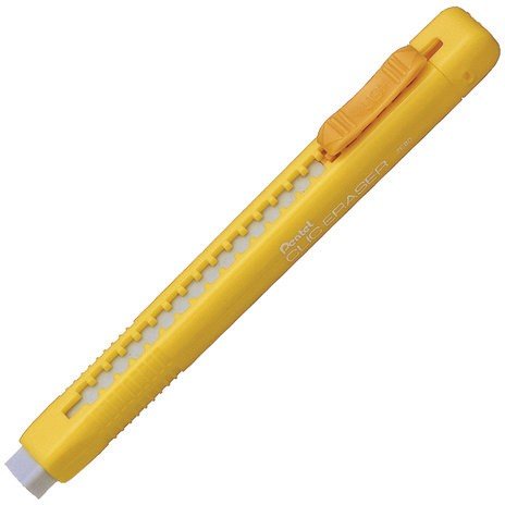 Резинка стирательная PENTEL "Clic Eraser", 80 мм, выдвижная, пластиковый желтый футляр