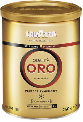 Кофе молотый LAVAZZA "Qualita Oro", арабика 100%, 250 г, жестяная банка, 2580, 2058