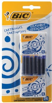 Картриджи чернильные BIC, комплект 24 шт., блистер, синие