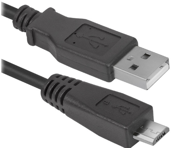 Кабель Defender USB08-06 USB2.0 (A) - microUSB (B), 1,8м, черный