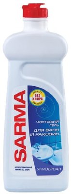 Чистящее средство для ванн и раковин 500 мл, SARMA (Сарма) "Свежесть", универсальное, гель