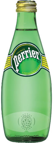 Вода ГАЗИРОВАННАЯ минеральная PERRIER (Перье), 0,33 л, стеклянная бутылка, ФРАНЦИЯ, WPERNT-033B24