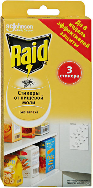 Raid Стикеры от пищевой моли.  3/6 шт.