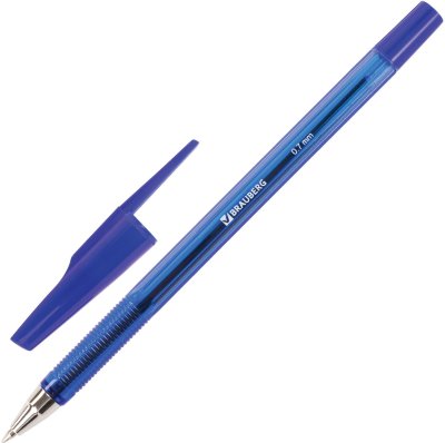 Ручка шариковая BRAUBERG "Black Jack", СИНЯЯ, корпус тонированный синий, узел 0,7 мм, линия письма 0,35 мм