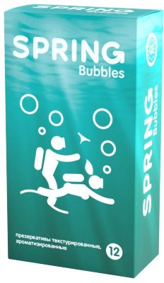 Презервативы SPRING BUBBLES с пупырышками - 12 шт.