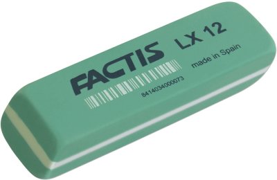 Резинка стирательная большая FACTIS LX 12, прямоугольная, 74х24х13 мм, мягкая, ПВХ