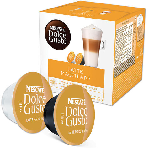 Капсулы для кофемашин NESCAFE Dolce Gusto Latte Macchiato, натуральный кофе 8 шт. х 6,5 г, молочная капсула 8 шт. х 17,8 г, 5219838