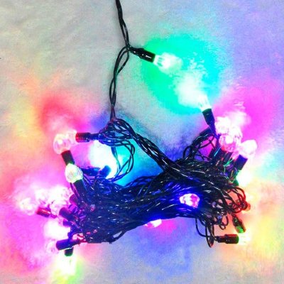Электрогирлянда светодиодная "Сердца", 40 ламп, 5 м, многоцветная