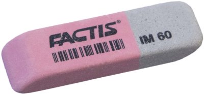 Резинка стирательная FACTIS IM 60, прямоугольная, двуцветная, 46х15х8 мм, синтетический каучук