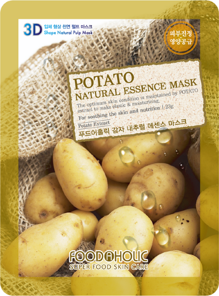 Тканевая 3D маска с экстрактом картофеля для устранения отеков кожи Potato Natural Essence Mask