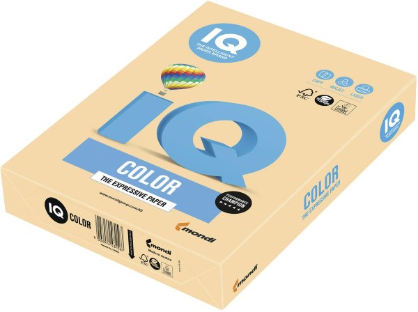 Бумага IQ color, А4, 160 г/м2, 250 л., умеренно-интенсив, золотистая, GO22