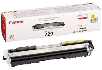 Картридж лазерный CANON (729Y) LBP7010C/7018C, желтый, ресурс 1000 страниц, оригинальный