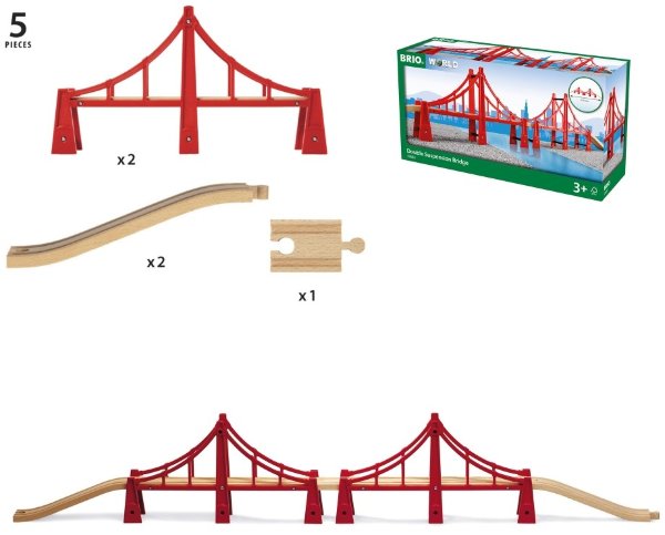 BRIO Подвесной мост, двойной, 5 элементов, 115х19х5,6см