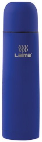 Термос ЛАЙМА классический с узким горлом, 0,5 л, нержавеющая сталь, синий, 605122