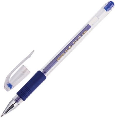 Ручка гелевая CROWN "Hi-Jell Grip", СИНЯЯ, узел 0,5 мм, линия письма 0,35 мм
