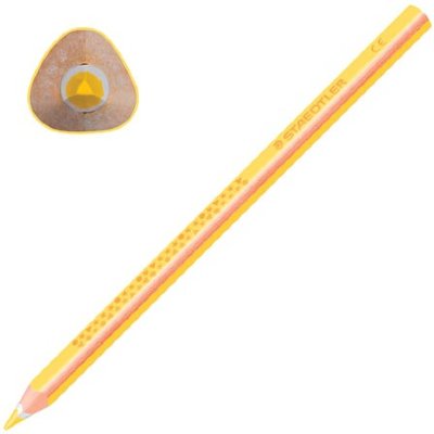 Карандаш цветной утолщенный STAEDTLER "Noris club", 1 шт., трехгранный, грифель 4 мм, желтый