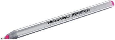 Ручка шариковая масляная PENSAN "Triball", РОЗОВАЯ, трехгранная, узел 1 мм, линия письма 0,5 мм, 1003/12